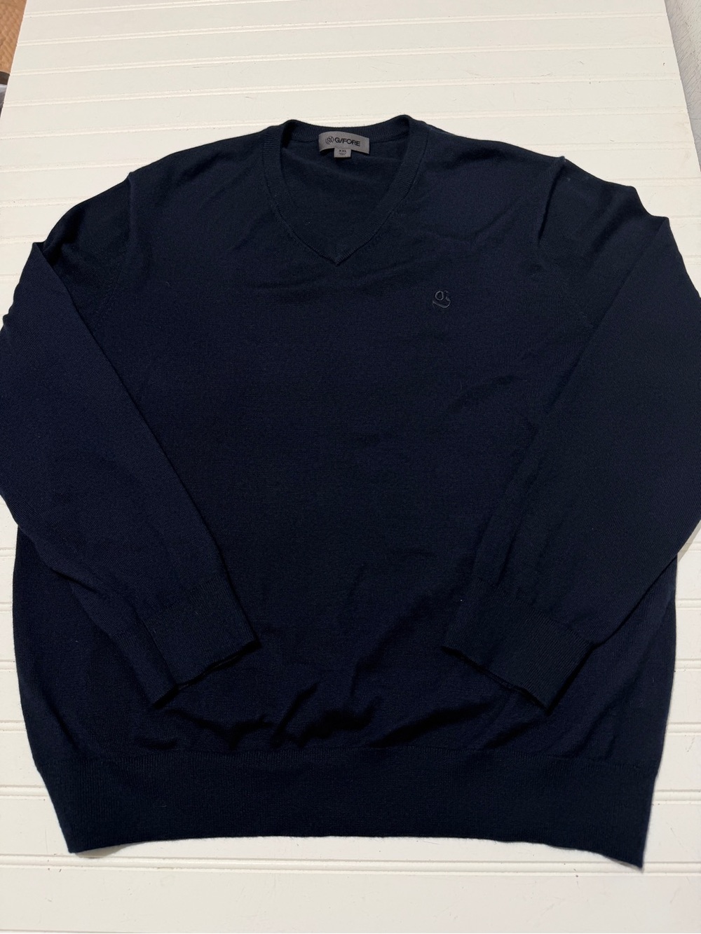 G/FORE Men's XXL Navy Blue 100% Cashmere V-Neck G Scribe Golf Sweater